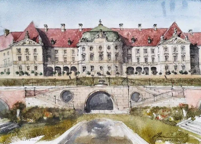 Zamek Kólewski w Warszawie Akwarela 2020