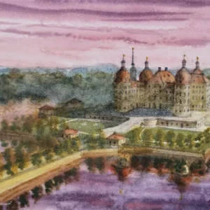 Schloss Moritzburg akwarela 2021